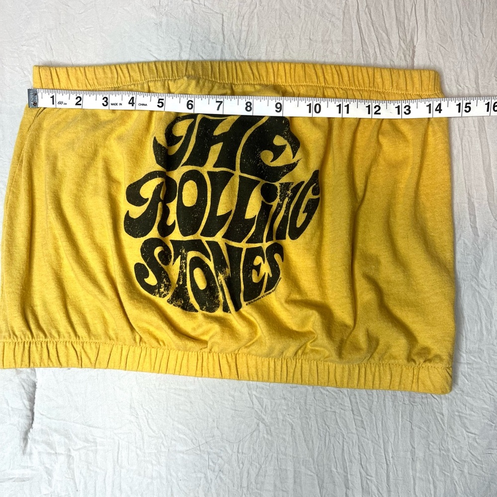 The Rolling Stones Mustard Yellow Strapless Tube Top - Picture 5 of 6